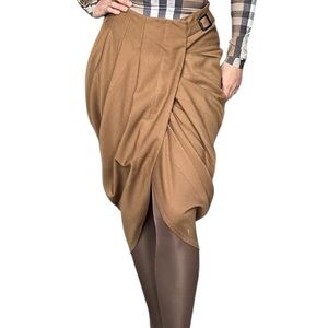 Full Circle Asymmetrical Camel Skirt Small